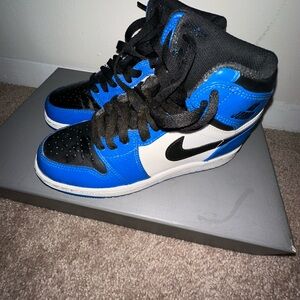 Kids Blue and Black High-Top Sneakers